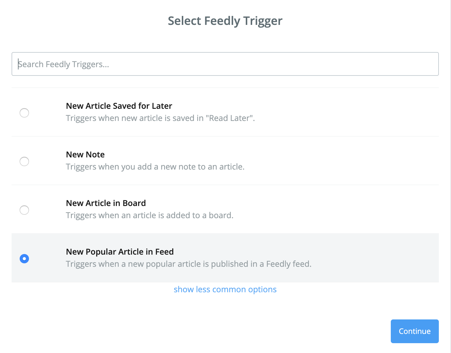 Feedly rss declencheur zapier